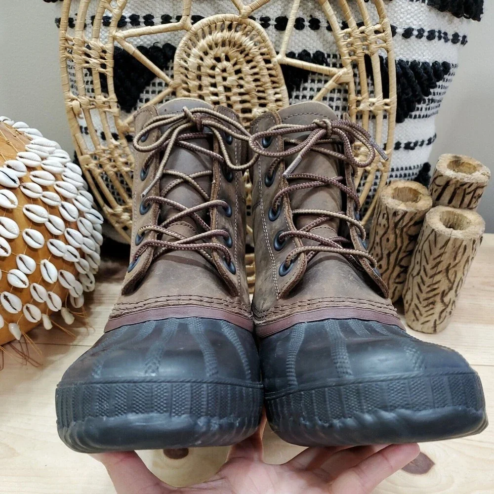 Sorel Cheyanne II Waterproof Duck Boots Leather Unisex M 8.5/W 10.5/EU 41.5
